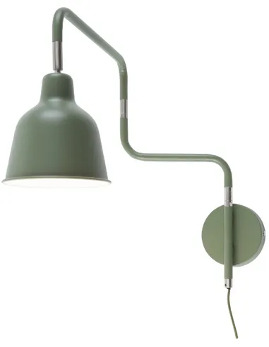 Wandlamp ijzer London b.44xh.40cm/kap dia.16xh.16cm, olijfgroen