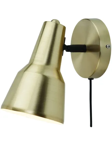 Wandlamp ijzer Valencia b.22 x h.20cm/kap dia.12,5xh.20cm, goud
